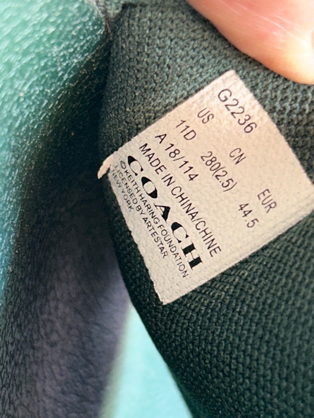 Coach and Keith Haring collaboration Dark Green  Slide Sandals with White Print - Picture 4 of 5